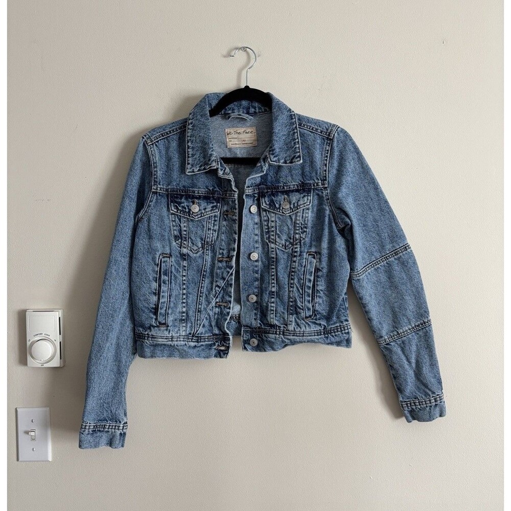 Free People We the‎ Free Rumors Denim Jacket Trucker Blue XS